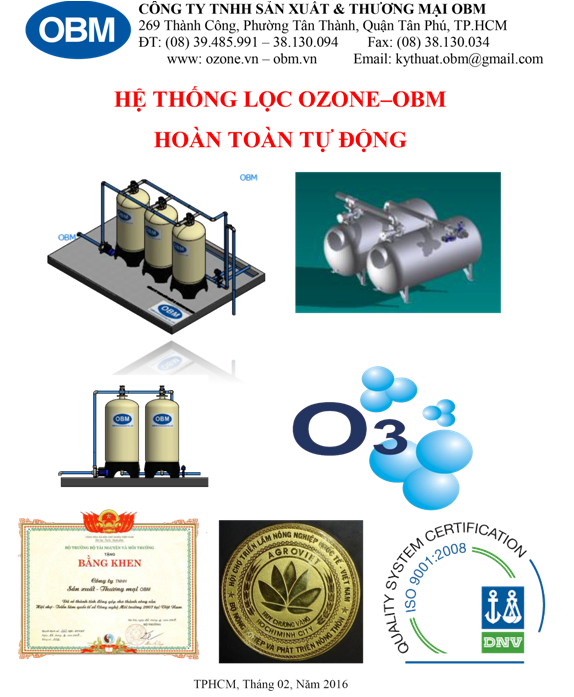 Công nghệ lọc xử lý nước hoàn toàn tự động OZONE-OBM