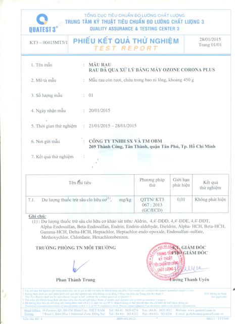 Máy khử độc rau quả CL3