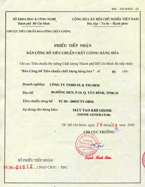 Máy ozone công nghiệp CBCL